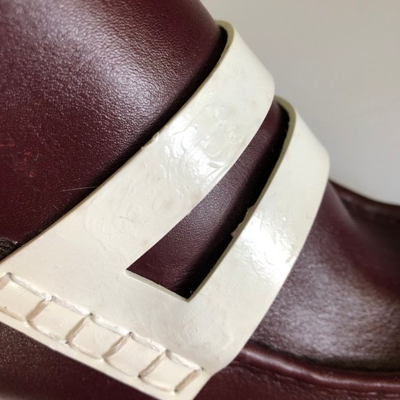 Kenzo bordeaux white platform leather loafer heels - Picture 7 of 10